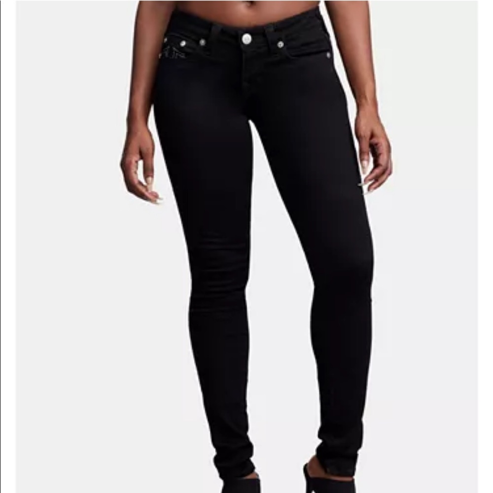 True Religion Rockstar Stella Black Skinny Jeans